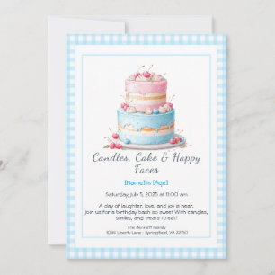 Invitation d'anniversaire gâteau d'anniversaire aq
