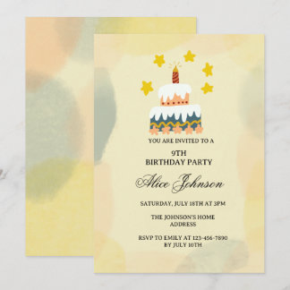 Invitation d'anniversaire gâteau d'anniversaire su