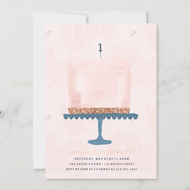 INVITATION D'ANNIVERSAIRE - GÂTEAU ET BOÎTE (Devant)