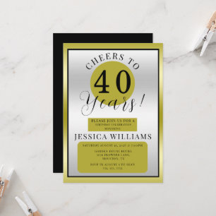 Invitation d'anniversaire genre neutre Argent & Or