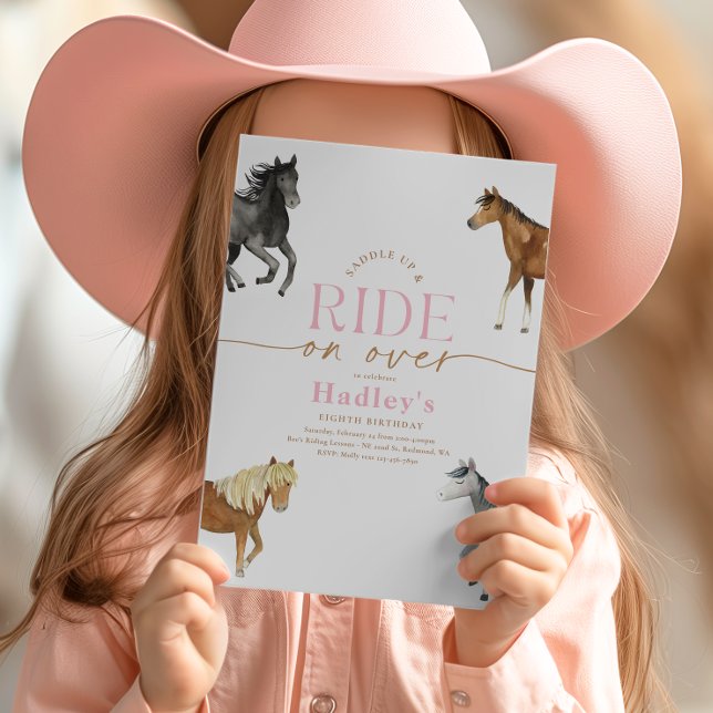 Invitation d'anniversaire Girl Pink (Créateur téléchargé)