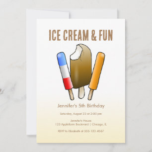 Invitation d'anniversaire Glace & Amusement