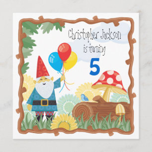 Invitation d'anniversaire Gnome