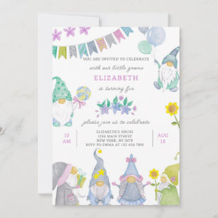 Invitation d'anniversaire Gnome