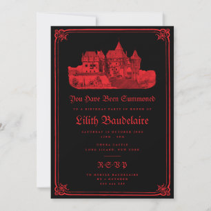 Invitation d'anniversaire gothique Château Vampire