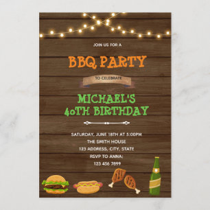 Invitation d'anniversaire grill et chill bbq