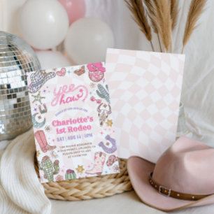 Invitation d'anniversaire Groovy Girl 1er Rodéo