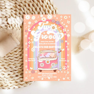 Invitation d'anniversaire Groovy Retro pour un 2èm