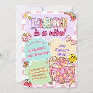 Invitation d'anniversaire Groovy Vibe Retro Girl 8