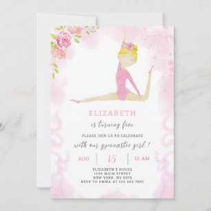 Invitation d'anniversaire Gymnaste