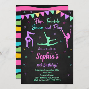 Invitation d'anniversaire Gymnaste