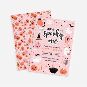 Invitation d'anniversaire Halloween 1ère année ros
