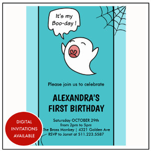 Invitation d'anniversaire Halloween 1ère année toi