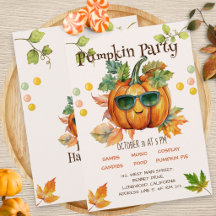 Invitation d'anniversaire Halloween Automne Citrou