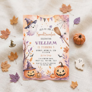 Invitation d'anniversaire Halloween Citrouille Eff