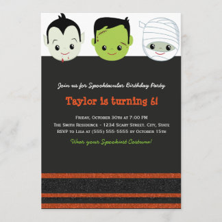 Invitation d'anniversaire Halloween costume pour e