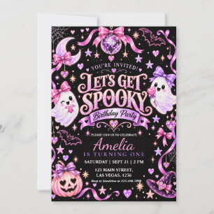 Invitation d'anniversaire Halloween disco fantôme
