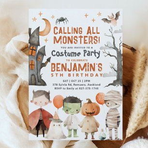Invitation d'anniversaire Halloween effrayante