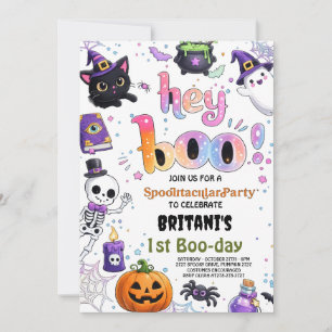 Invitation d'anniversaire Halloween fantôme Hey Bo
