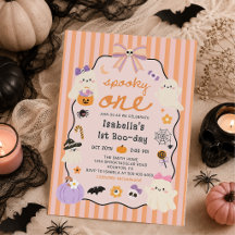 Invitation d'anniversaire Halloween fantôme Spooky