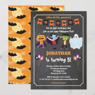 Invitation d'anniversaire Halloween pour enfant ta