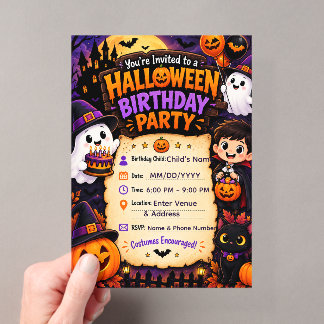 Invitation d'anniversaire Halloween | Spooky Hallo