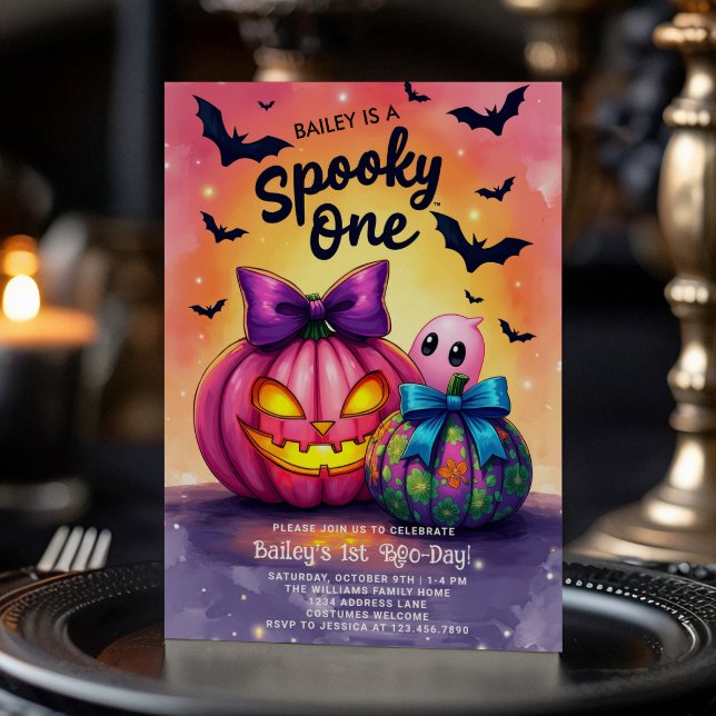 Invitation d'anniversaire Halloween Spooky One (Créateur téléchargé)