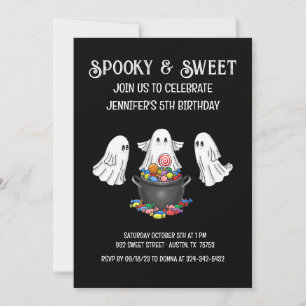 Invitation d'anniversaire Halloween Spooky & Sweet