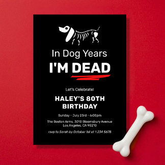Invitation d'anniversaire humoristique pour 80 ans