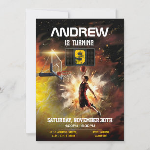 Invitation d'anniversaire imprimable de basketball