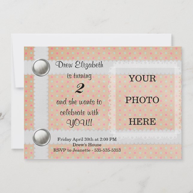 Invitation d'anniversaire imprimable - Personnalis (Devant)