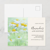 Invitation d'anniversaire Jolies Marguerites dans