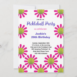 Invitation d'anniversaire joyeuse Pickleball migno