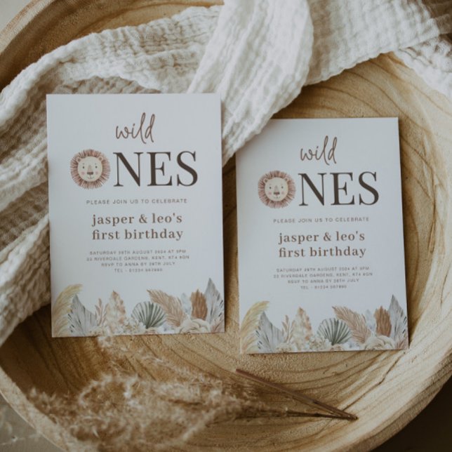Invitation d'anniversaire Jumeaux Les Wild Ones Fe (Créateur téléchargé)