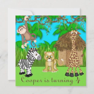 Invitation d'anniversaire Jungle Fun