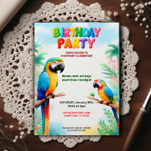 Invitation d'anniversaire Jungle Tropicale pour En