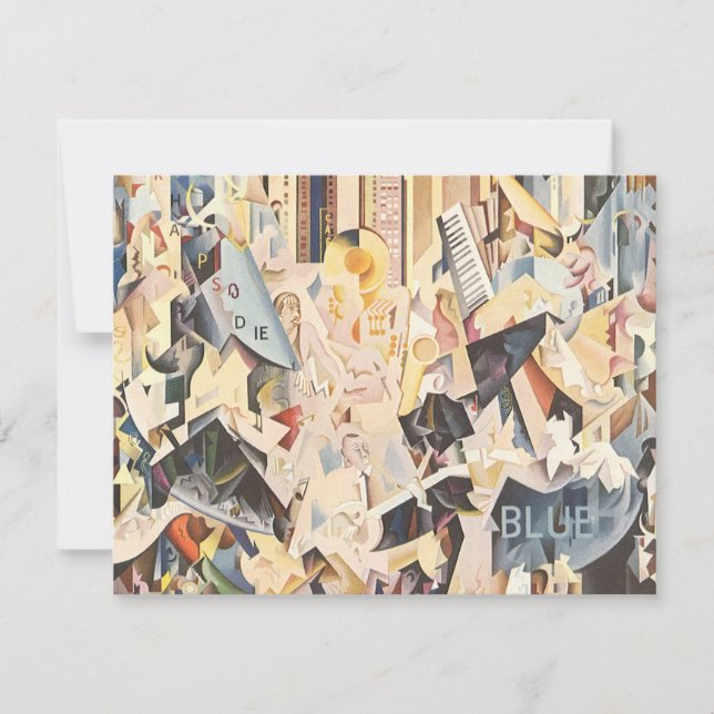 Invitation d'anniversaire karaoké Art déco musique (Devant)