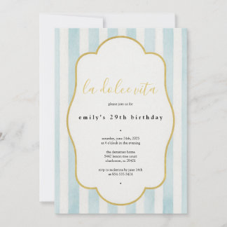 Invitation d'anniversaire La Dolce Vita