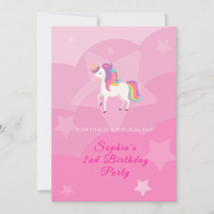 Invitation d'anniversaire Licorne Adorable
