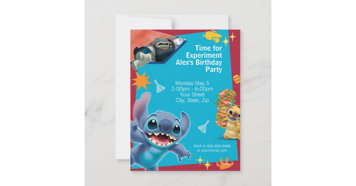 Invitation D Anniversaire Lilo Et Stitch Zazzle Ca