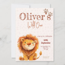 Invitation d'anniversaire Lion Sauvage