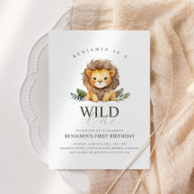 Invitation d'anniversaire Lion Wild