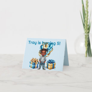 Invitation d'anniversaire Little Boy Dark Skin Bra