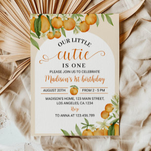 Invitation d'anniversaire Little Cutie Citrus Oran