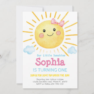 Invitation d'anniversaire Little Sunshine-A159