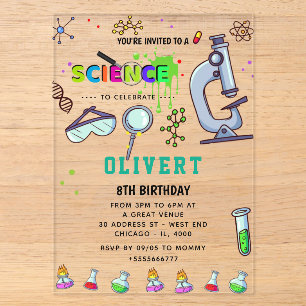 Invitation d'anniversaire Mad Science Party