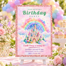 Invitation d'anniversaire Magical Rainbow Castle 1