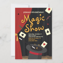 Invitation d'anniversaire magique - Magicien Chape