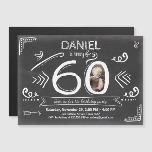 Invitation d'anniversaire Magnet 60e tableau de bo