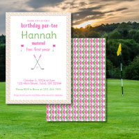 Invitation d'anniversaire Masters Party Green Pink